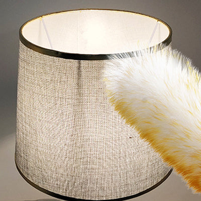 Lampe de table 1 lumière en tissu céramique fer ovale contemporain scandinave pour chambre à coucher 