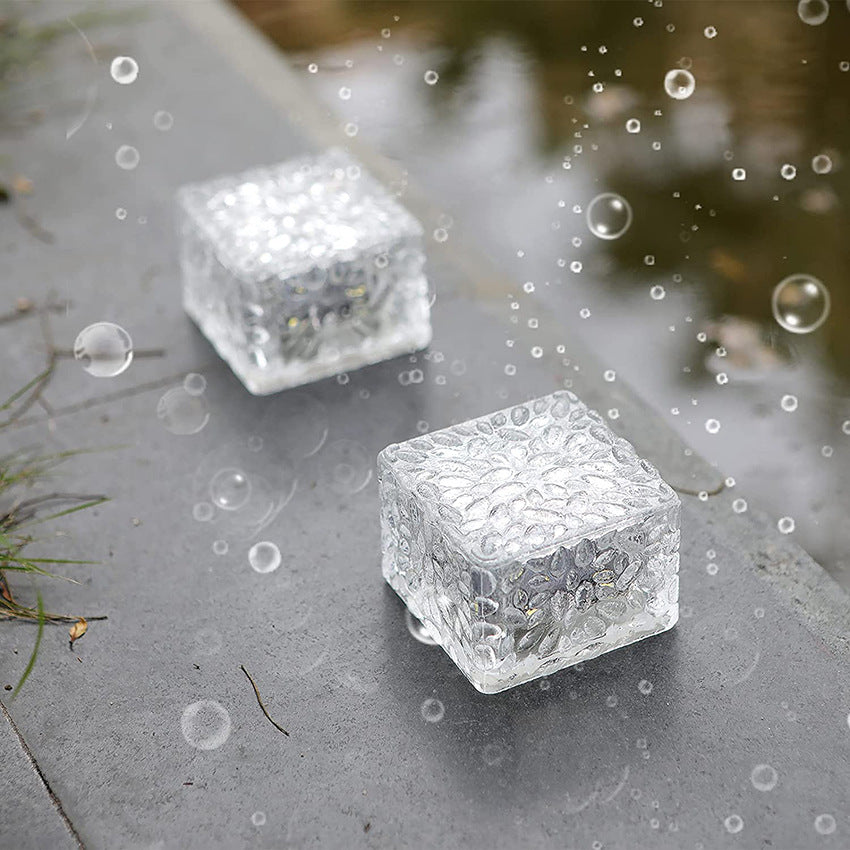 モダンミニマリストソーラー防水スクエア長方形パターンアイスブロックPC ABS LEDアウトドアライトガーデン用 