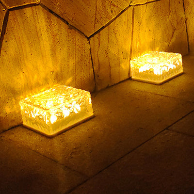 ضوء خارجي LED مقاوم للماء بتصميم حديث بسيط على شكل مربع مستطيل من نمط كتلة الجليد مصنوع من PC و ABS للحديقة 
