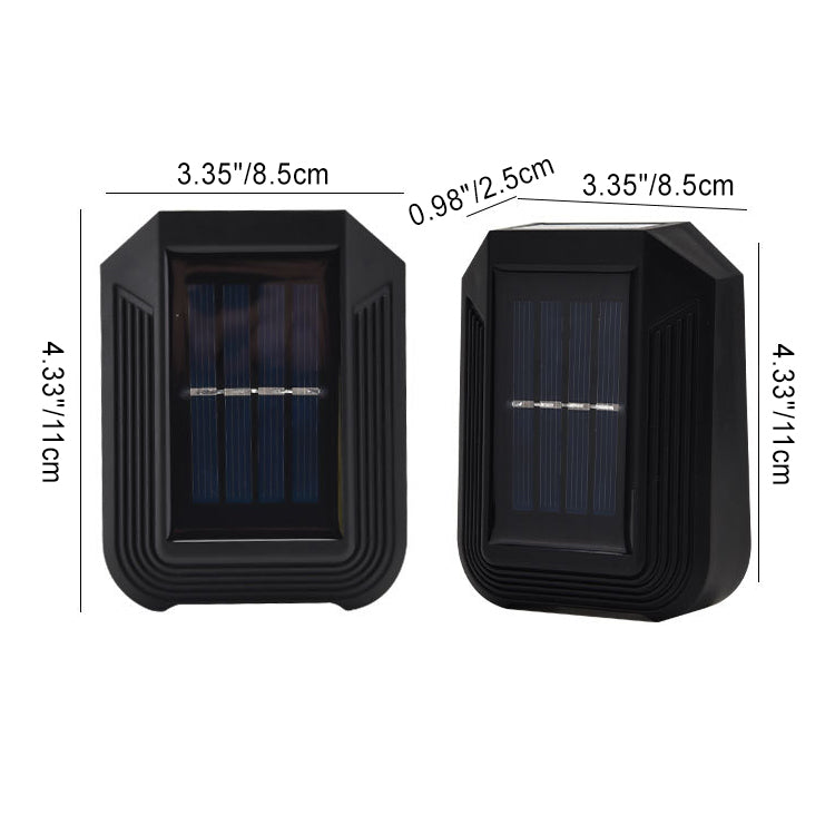 Lampe murale extérieure LED en ABS plastique rectangulaire étanche et solaire de style minimaliste moderne pour jardin 