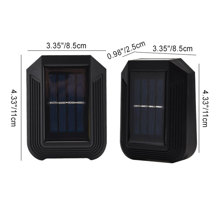 Lámpara de Aplique de Pared Exterior LED de Plástico ABS Rectangular Impermeable Solar Minimalista Moderna para Jardín 