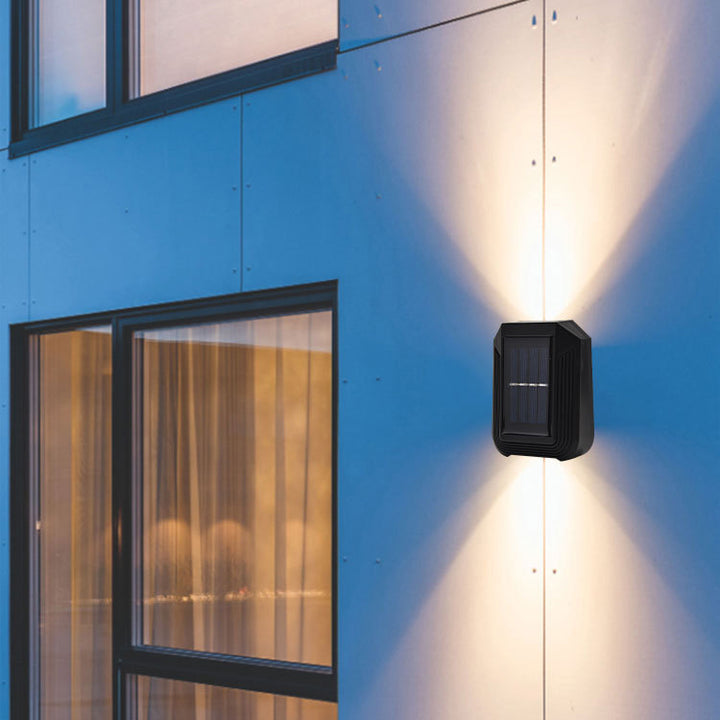 Lampe murale extérieure LED en ABS plastique rectangulaire étanche et solaire de style minimaliste moderne pour jardin 