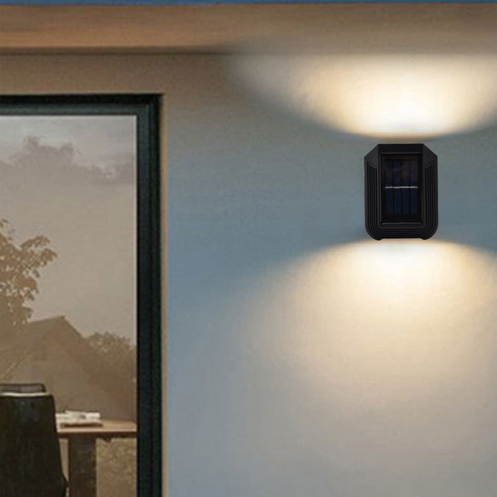 Lámpara de Aplique de Pared Exterior LED de Plástico ABS Rectangular Impermeable Solar Minimalista Moderna para Jardín 