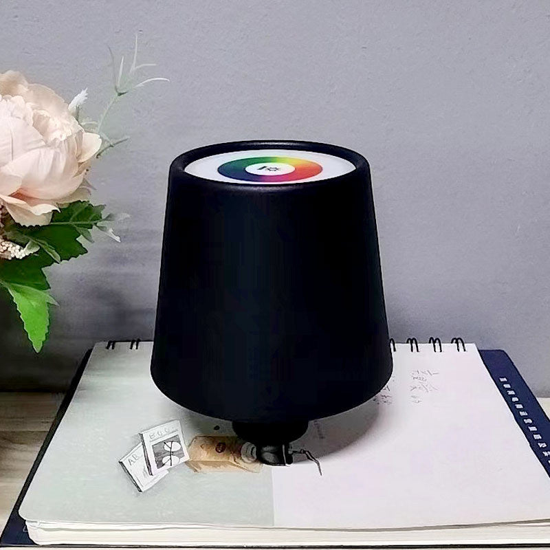Zeitgenössische kreative runde Tischzylinder ABS Kunststoff Wein LED Tischlampe für das Schlafzimmer 