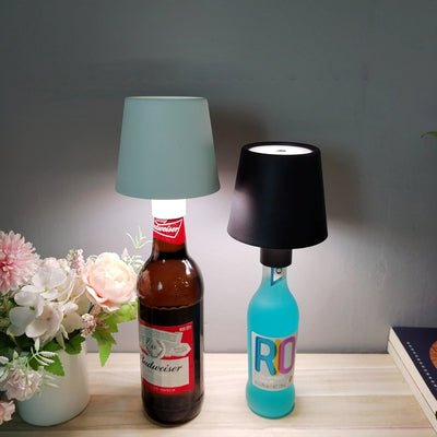 Zeitgenössische kreative runde Tischzylinder ABS Kunststoff Wein LED Tischlampe für das Schlafzimmer 