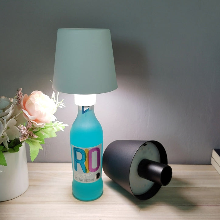Zeitgenössische kreative runde Tischzylinder ABS Kunststoff Wein LED Tischlampe für das Schlafzimmer 
