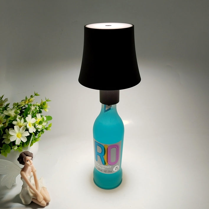 Zeitgenössische kreative runde Tischzylinder ABS Kunststoff Wein LED Tischlampe für das Schlafzimmer 