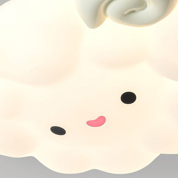 Luz de techo LED de montaje empotrado de plástico enrollado de hierro con diseño contemporáneo creativo de dibujos animados para niños oveja para dormitorio 