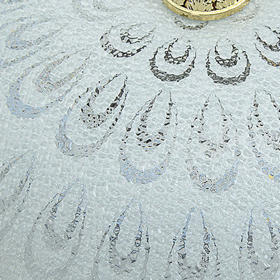 Traditional European Semicircle Shell Pattern Rose Pattern Hardware Glass LED Flush Mount Ceiling Light For Bedroom