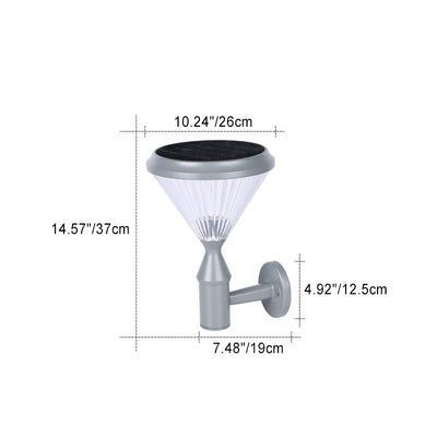 Lampe murale LED en aluminium PC en forme de cylindre diamant étanche solaire minimaliste moderne pour patio extérieur 