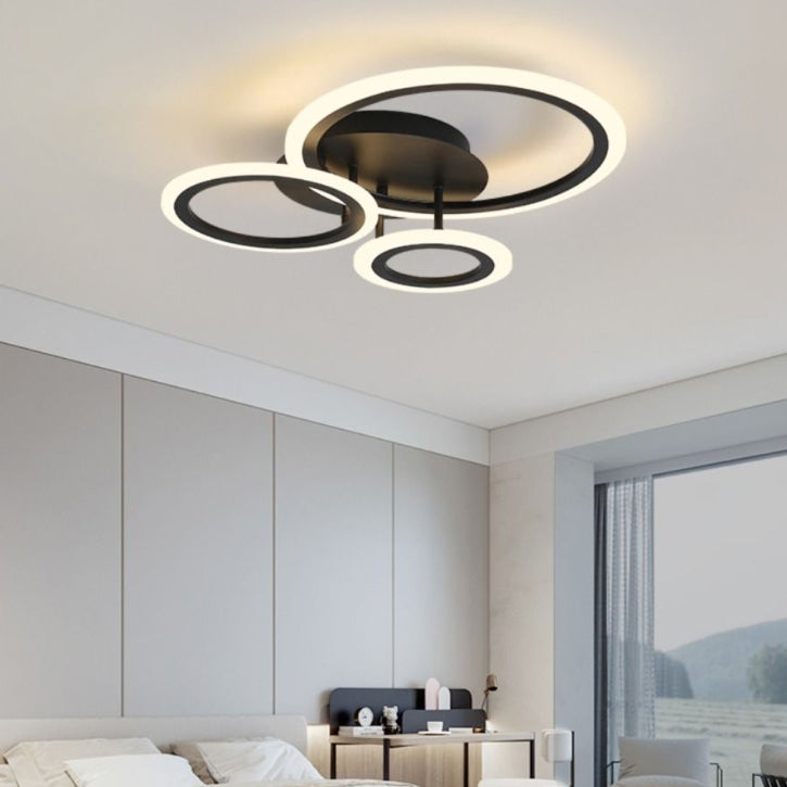 Luz de techo semiempotrada LED de hierro acrílico combinado de luna estrella cuadrada redonda escandinava contemporánea para dormitorio 