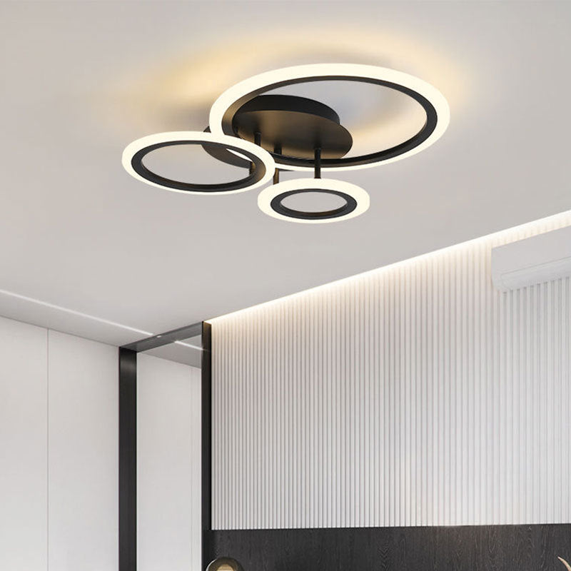 Luz de techo semiempotrada LED de hierro acrílico combinado de luna estrella cuadrada redonda escandinava contemporánea para dormitorio 