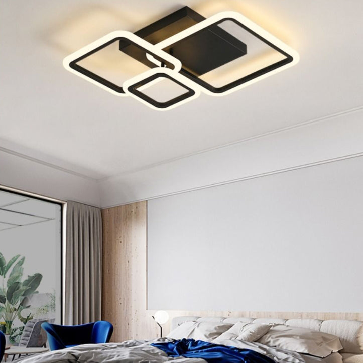 Luz de techo semiempotrada LED de hierro acrílico combinado de luna estrella cuadrada redonda escandinava contemporánea para dormitorio 