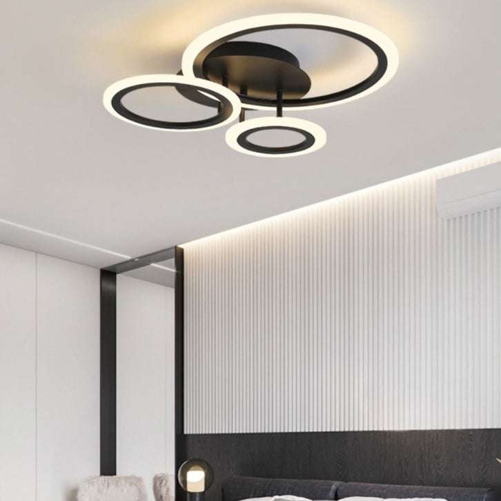 Luz de techo semiempotrada LED de hierro acrílico combinado de luna estrella cuadrada redonda escandinava contemporánea para dormitorio 