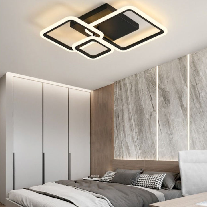 Luz de techo semiempotrada LED de hierro acrílico combinado de luna estrella cuadrada redonda escandinava contemporánea para dormitorio 