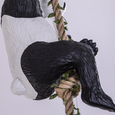 Lámpara colgante de 1 luz con cuerda de resina de rama de panda escandinava contemporánea para dormitorio 