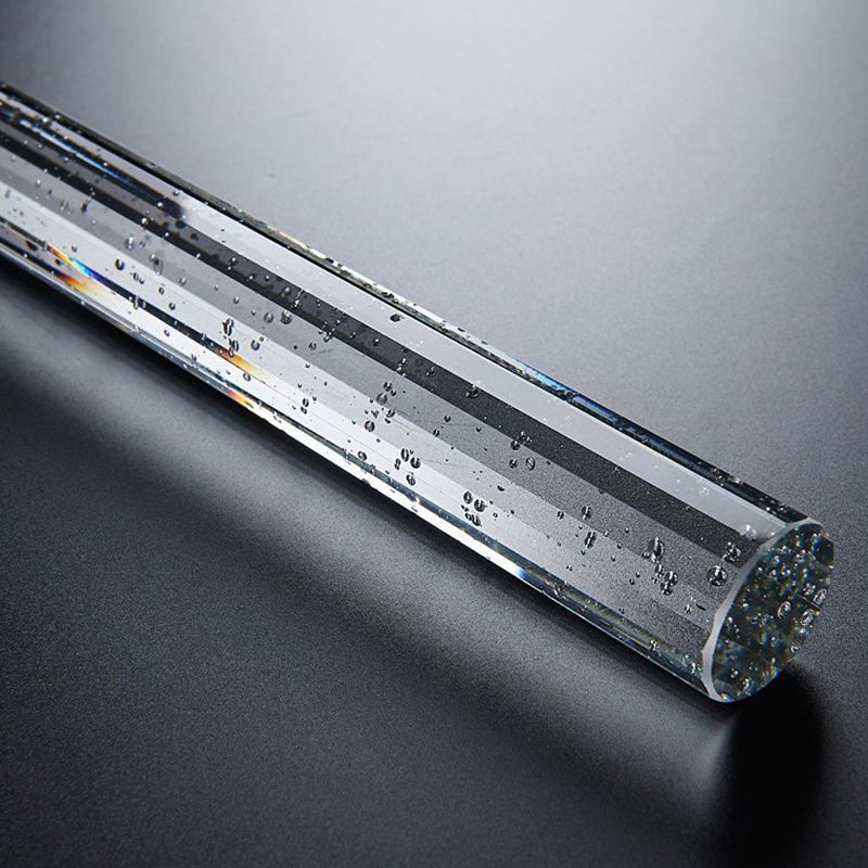 Luz colgante LED de cristal de aluminio con burbujas cilíndricas escandinavas contemporáneas para dormitorio 