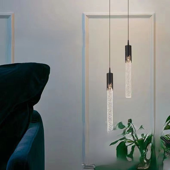 Lumière suspendue à LED en cristal d&
