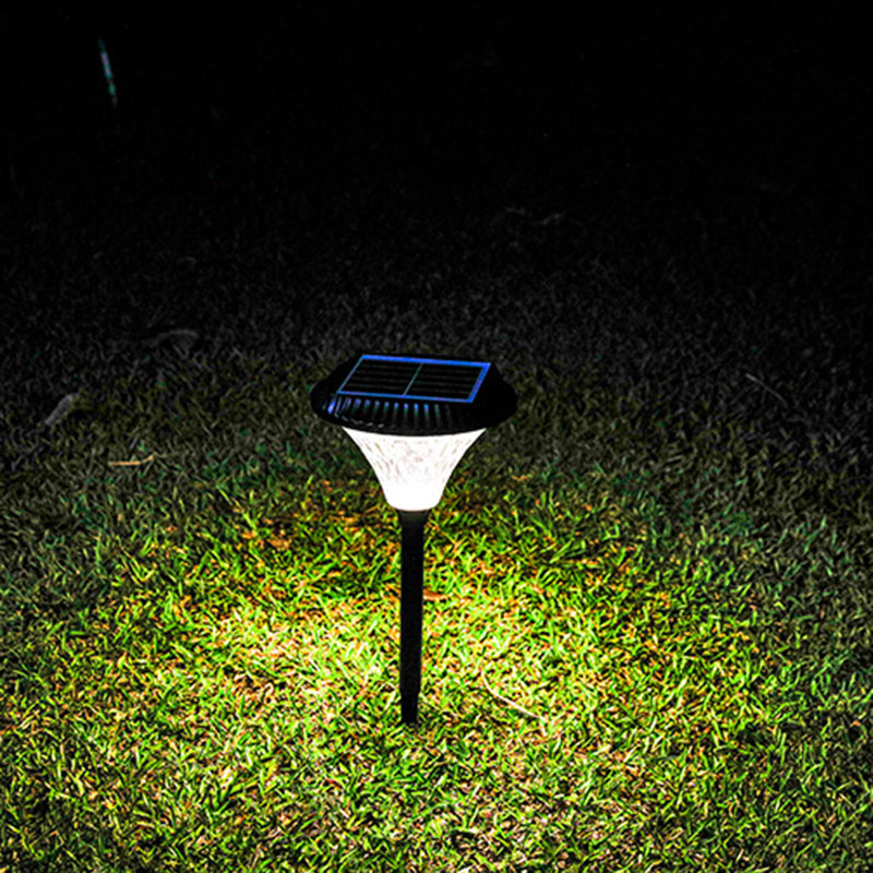 Lumière extérieure LED ronde en diamant étanche solaire minimaliste moderne en ABS PC pour patio extérieur 