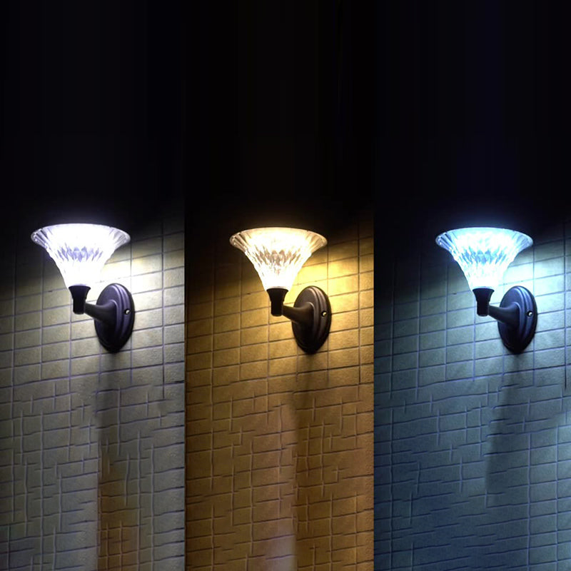 Lumière extérieure LED ronde en diamant étanche solaire minimaliste moderne en ABS PC pour patio extérieur 