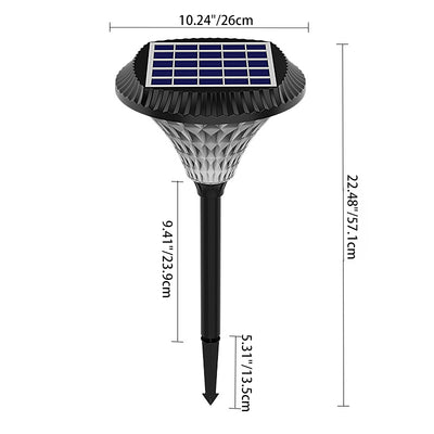 Lumière extérieure LED ronde en diamant étanche solaire minimaliste moderne en ABS PC pour patio extérieur 