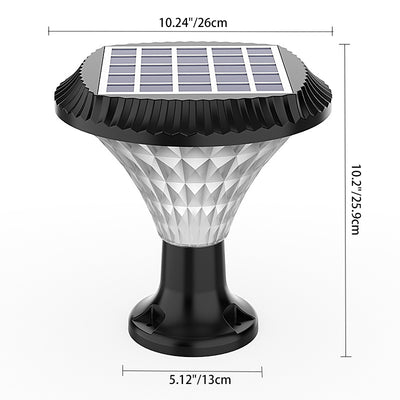 Lumière extérieure LED ronde en diamant étanche solaire minimaliste moderne en ABS PC pour patio extérieur 