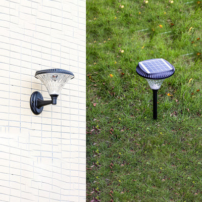 Lumière extérieure LED ronde en diamant étanche solaire minimaliste moderne en ABS PC pour patio extérieur 