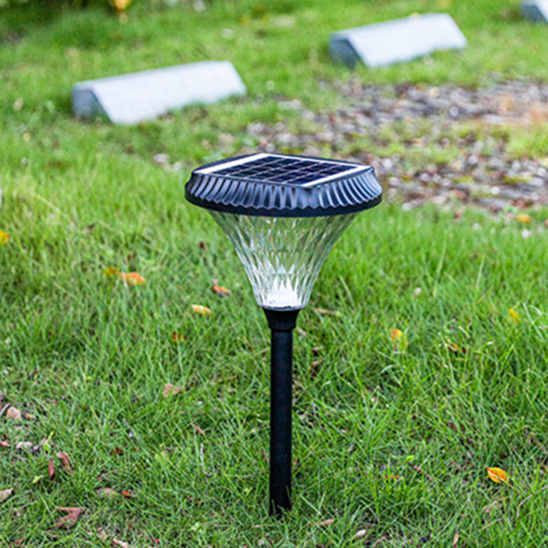 Lumière extérieure LED ronde en diamant étanche solaire minimaliste moderne en ABS PC pour patio extérieur 