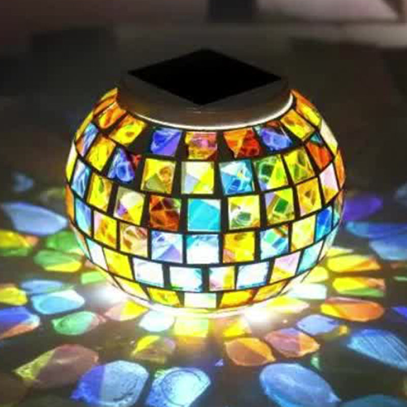 Contemporary Creative Solar Waterproof Sphere Square Plastic Glass LED ...