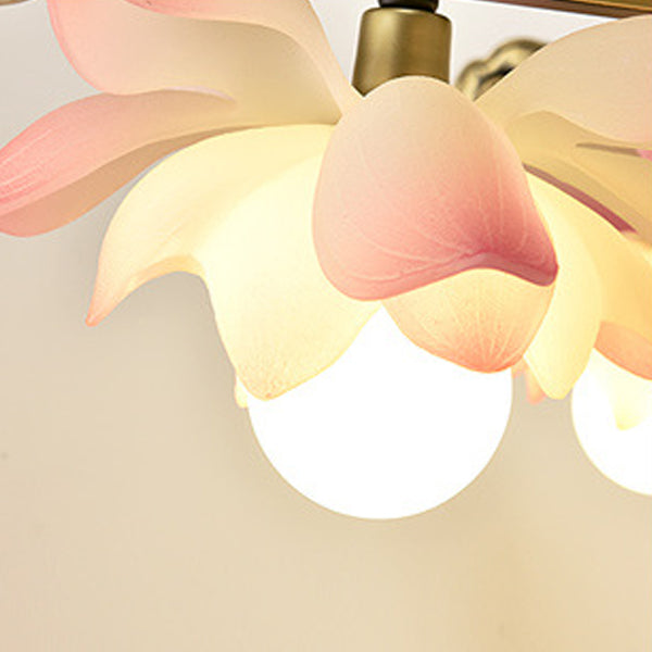 Traditionelle chinesische Lotusblatt-Rundharz-Eisen-Keramik 1-Licht Tischlampe für das Schlafzimmer 
