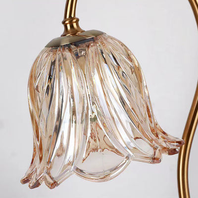 Lámpara de mesa de cera derretida de 1 luz de hierro y vidrio de mármol con base de campanilla escandinava contemporánea para dormitorio 