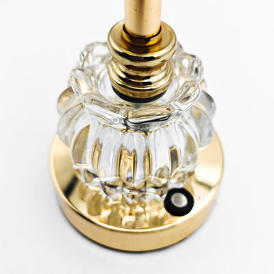 Traditional Vintage Flower Disc Base Rechargeable Iron Glass LED Table Lamp For Bedroom