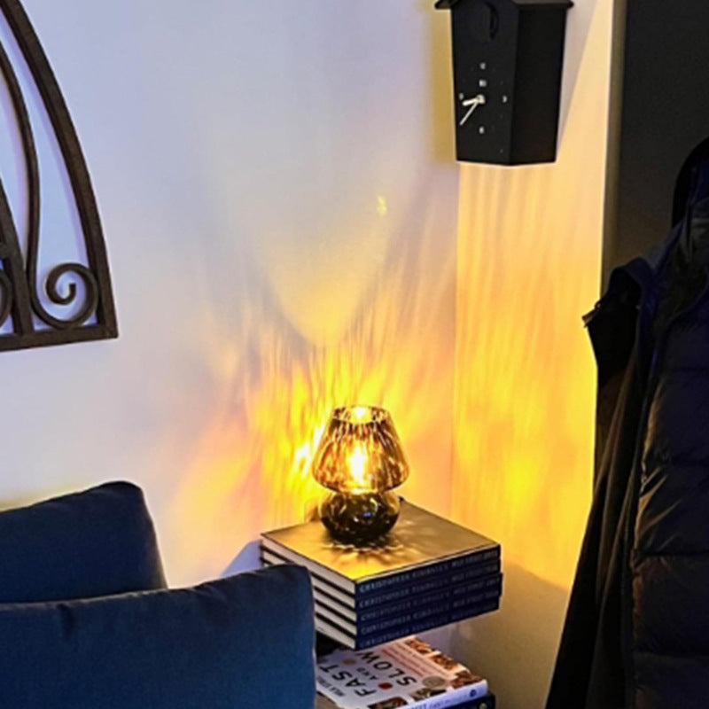 Zeitgenössische kreative kugelförmige runde Tischpunktglas 1-Licht-Tischlampe für das Schlafzimmer 