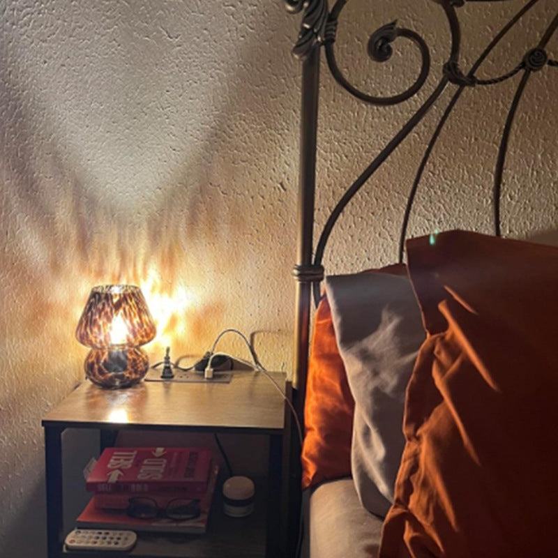 Zeitgenössische kreative kugelförmige runde Tischpunktglas 1-Licht-Tischlampe für das Schlafzimmer 