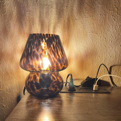 Zeitgenössische kreative kugelförmige runde Tischpunktglas 1-Licht-Tischlampe für das Schlafzimmer 