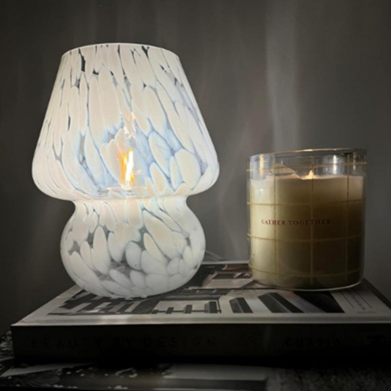 Zeitgenössische kreative kugelförmige runde Tischpunktglas 1-Licht-Tischlampe für das Schlafzimmer 