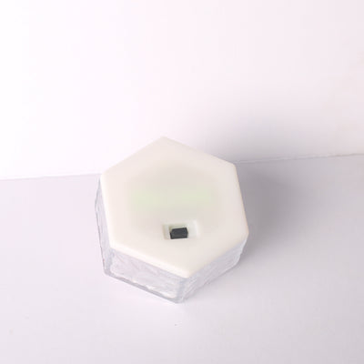 Moderna luz de paisaje para césped con LED, azulejo de hielo hexagonal solar minimalista impermeable de ABS y PVC para patio al aire libre 