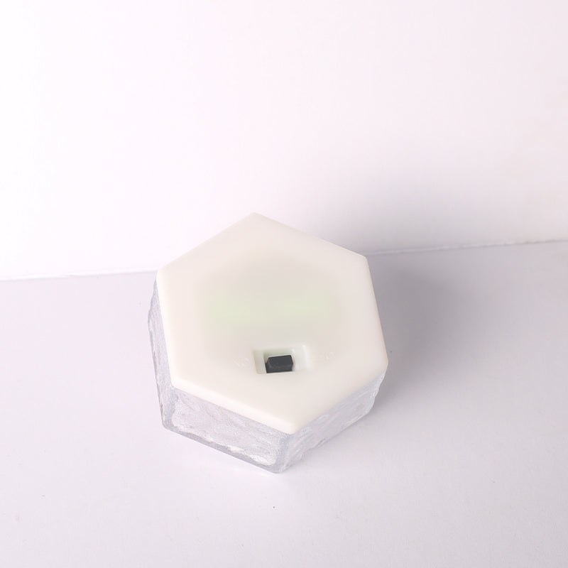 Moderna luz de paisaje para césped con LED, azulejo de hielo hexagonal solar minimalista impermeable de ABS y PVC para patio al aire libre 