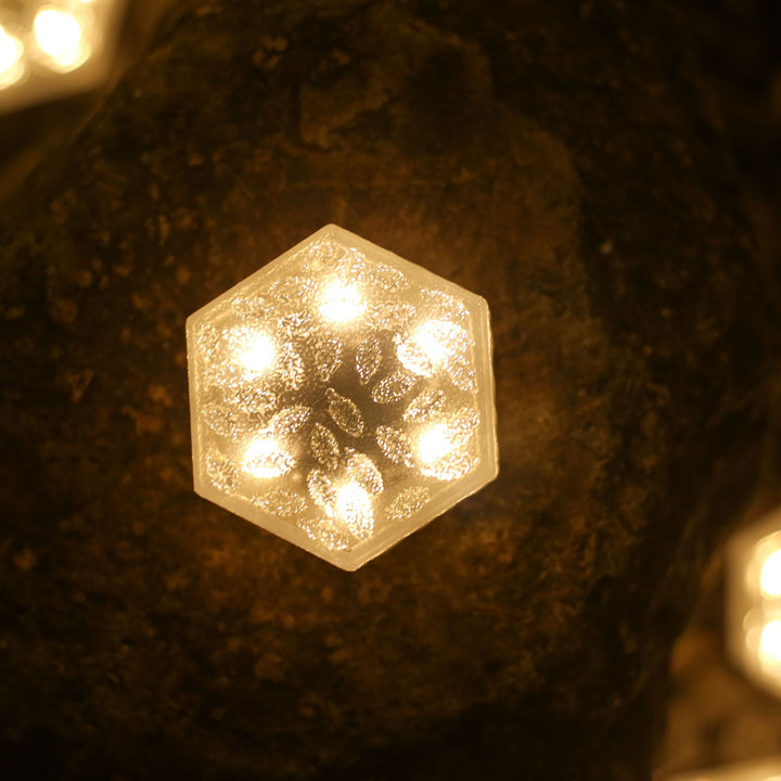 Lumière de Paysage pour Pelouse LED en ABS PVC avec Tuiles de Glace Hexagonales Étanches Solaire Minimaliste Moderne pour Patio Extérieur 