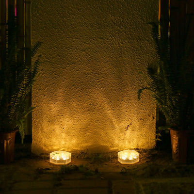 Moderna luz de paisaje para césped con LED, azulejo de hielo hexagonal solar minimalista impermeable de ABS y PVC para patio al aire libre 