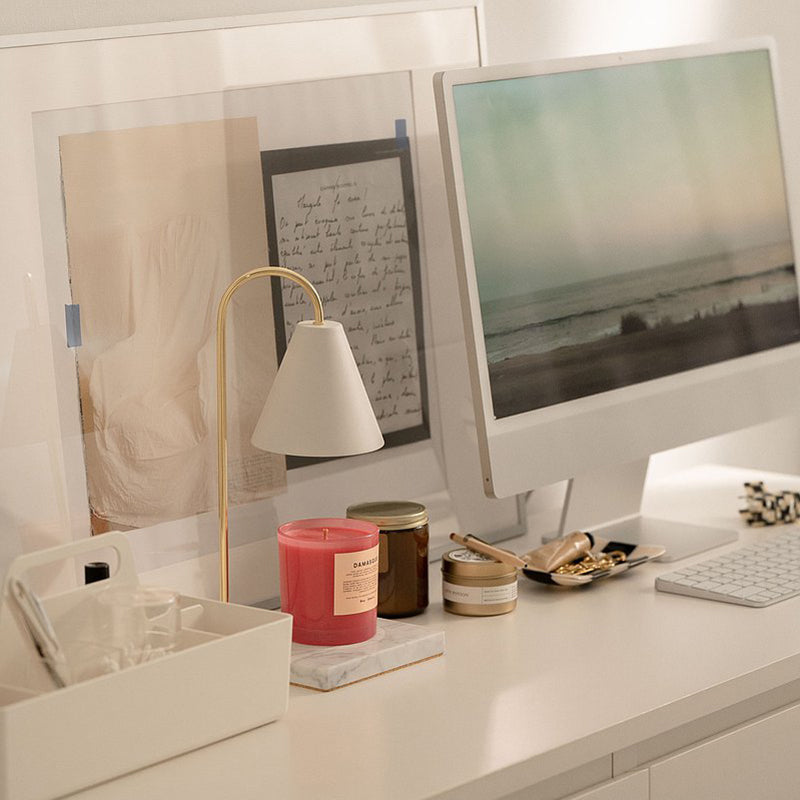 Lampe de table en cire fondante à 1 lumière en marbre et fer carré rond scandinave contemporain pour chambre 