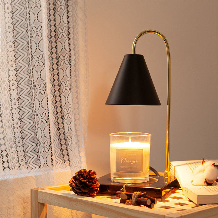 Lampe de table en cire fondante à 1 lumière en marbre et fer carré rond scandinave contemporain pour chambre 