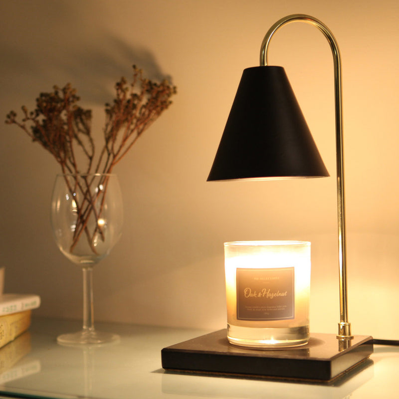 Lámpara de mesa de cera derretida de 1 luz de hierro y mármol cuadrada redonda contemporánea escandinava para dormitorio 