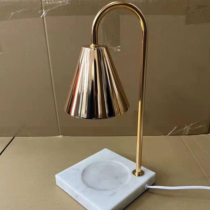 Lampe de table en cire fondante à 1 lumière en marbre et fer carré rond scandinave contemporain pour chambre 
