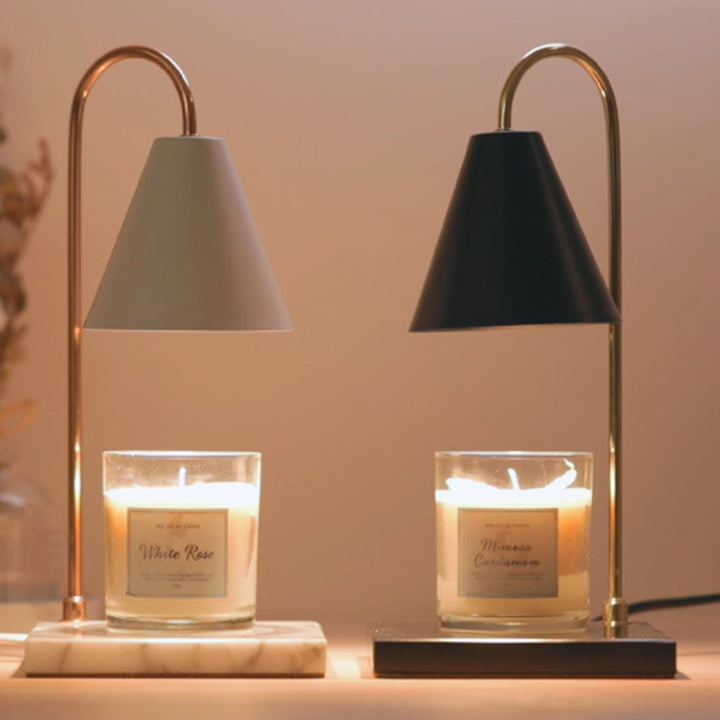 Lampe de table en cire fondante à 1 lumière en marbre et fer carré rond scandinave contemporain pour chambre 