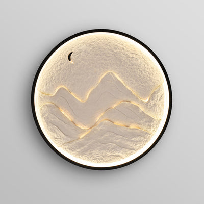 Applique murale LED en plâtre de fer ronde contemporaine scandinave pour chambre 
