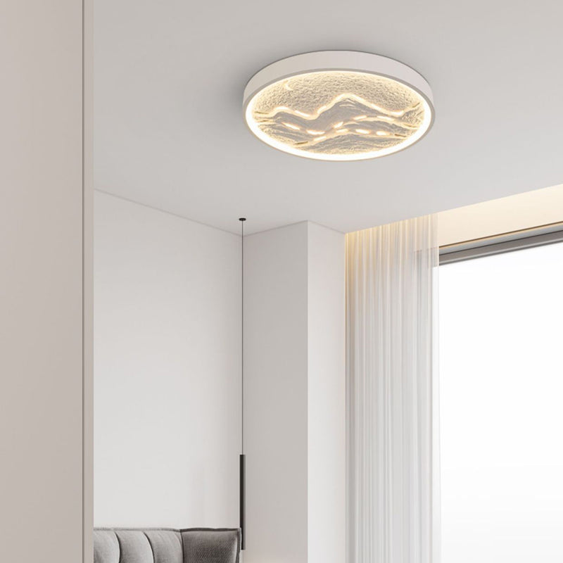 Applique murale LED en plâtre de fer ronde contemporaine scandinave pour chambre 