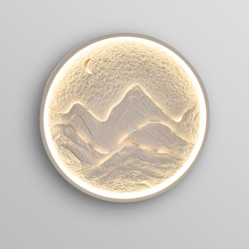 Applique murale LED en plâtre de fer ronde contemporaine scandinave pour chambre 