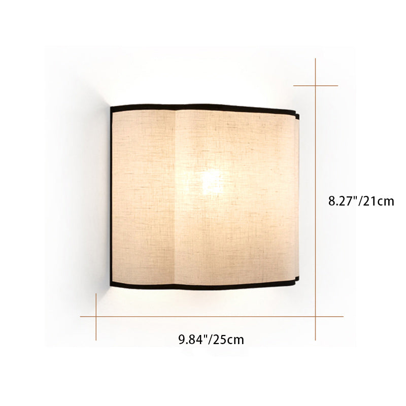Applique murale à 1 lumière en forme de demi-cercle en tissu traditionnel français pour chambre 