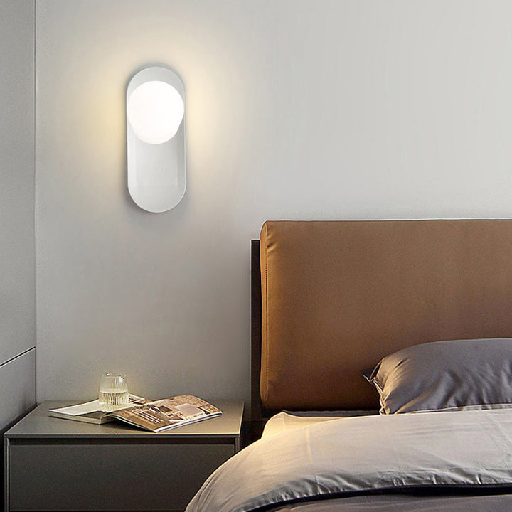 Lámpara de Aplique de Pared de 1 Luz de Círculo Geométrico de Simplicidad Moderna de Vidrio de Aluminio para Sala de Estar 